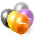 Luftballon METALLIC Ø 33 cm 2/0-farbig (Weiß & HKS oder Pantone) einseitig bedruckt